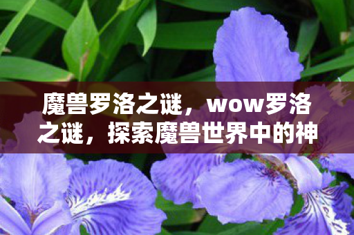 魔兽罗洛之谜,wow罗洛之谜,探索魔兽世界中的神秘之地 魔兽罗洛之谜,wow罗洛之谜,探索魔兽世界中的神秘之地
