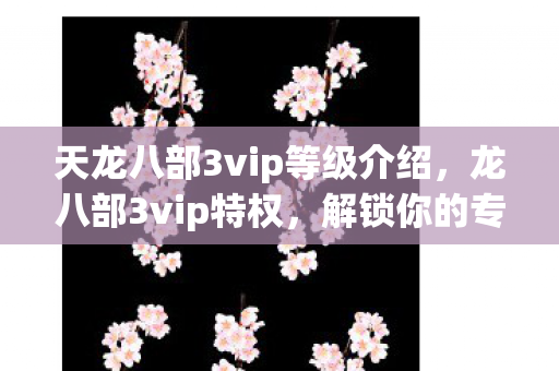 天龙八部3vip等级介绍,龙八部3vip特权,解锁你的专属荣耀 天龙八部3vip等级介绍,龙八部3vip特权,解锁你的专属荣耀