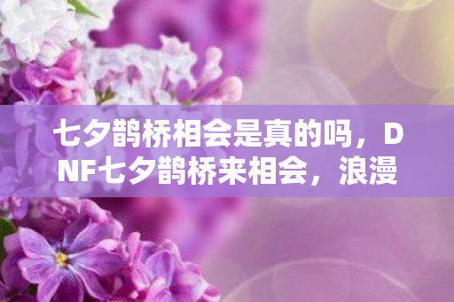 七夕鹊桥相会是真的吗,DNF七夕鹊桥来相会,浪漫与冒险的交织 七夕鹊桥相会是真的吗,DNF七夕鹊桥来相会,浪漫与冒险的交织
