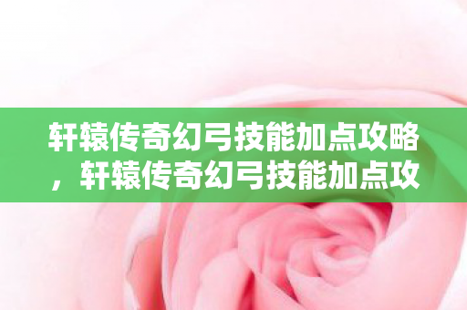 轩辕传奇幻弓技能加点攻略,轩辕传奇幻弓技能加点攻略,打造高效射手 轩辕传奇幻弓技能加点攻略,轩辕传奇幻弓技能加点攻略,打造高效射手