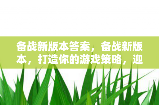 备战新版本答案,备战新版本,打造你的游戏策略,迎接挑战 备战新版本答案,备战新版本,打造你的游戏策略,迎接挑战