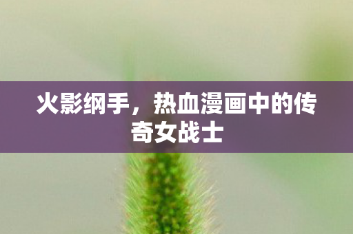 火影纲手,热血漫画中的传奇女战士 火影纲手,热血漫画中的传奇女战士