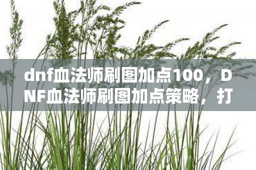 dnf血法师刷图加点100,DNF血法师刷图加点策略,打造高效战斗体验 dnf血法师刷图加点100,DNF血法师刷图加点策略,打造高效战斗体验