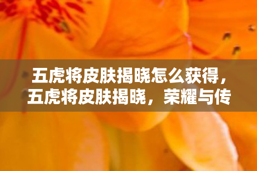 五虎将皮肤揭晓怎么获得,五虎将皮肤揭晓,荣耀与传奇的碰撞 五虎将皮肤揭晓怎么获得,五虎将皮肤揭晓,荣耀与传奇的碰撞