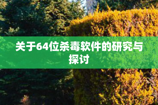 关于64位杀毒软件的研究与探讨 关于64位杀毒软件的研究与探讨