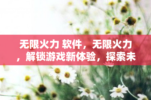 无限火力 软件，无限火力，解锁游戏新体验，探索未知乐趣