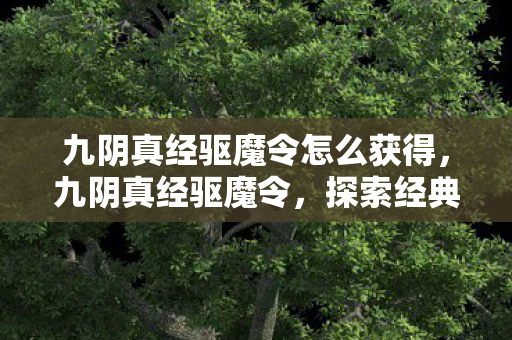九阴真经驱魔令怎么获得,九阴真经驱魔令,探索经典武侠世界的神秘令牌 九阴真经驱魔令怎么获得,九阴真经驱魔令,探索经典武侠世界的神秘令牌