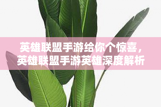 英雄联盟手游给你个惊喜，英雄联盟手游英雄深度解析，掌握核心技巧，助你称霸峡谷