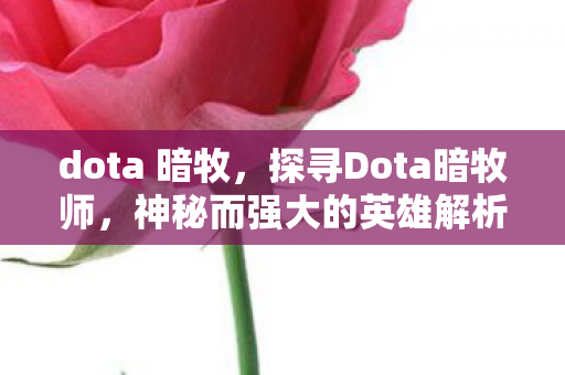 dota 暗牧,探寻Dota暗牧师,神秘而强大的英雄解析 dota 暗牧,探寻Dota暗牧师,神秘而强大的英雄解析