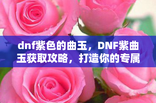 dnf紫色的曲玉,DNF紫曲玉获取攻略,打造你的专属神器 dnf紫色的曲玉,DNF紫曲玉获取攻略,打造你的专属神器