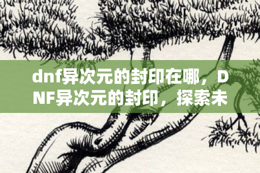 dnf异次元的封印在哪,DNF异次元的封印,探索未知世界的神秘之旅 dnf异次元的封印在哪,DNF异次元的封印,探索未知世界的神秘之旅