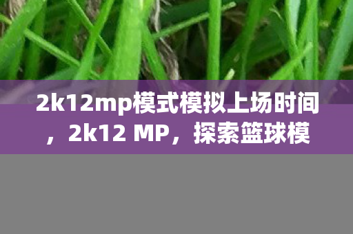2k12mp模式模拟上场时间,2k12 MP,探索篮球模拟游戏的深度与广度 2k12mp模式模拟上场时间,2k12 MP,探索篮球模拟游戏的深度与广度