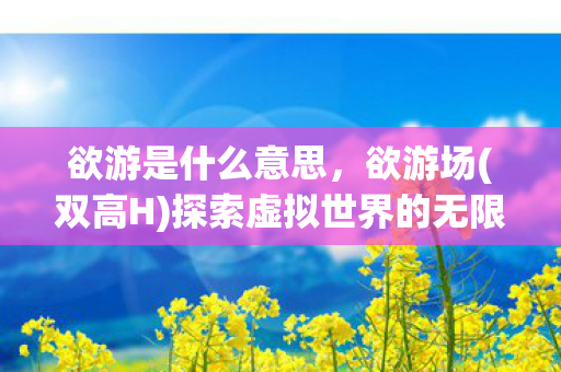 欲游是什么意思,欲游场(双高H)探索虚拟世界的无限可能 欲游是什么意思,欲游场(双高H)探索虚拟世界的无限可能