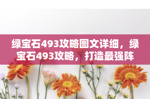 绿宝石493攻略图文详细,绿宝石493攻略,打造最强阵容,征服每一个挑战 绿宝石493攻略图文详细,绿宝石493攻略,打造最强阵容,征服每一个挑战