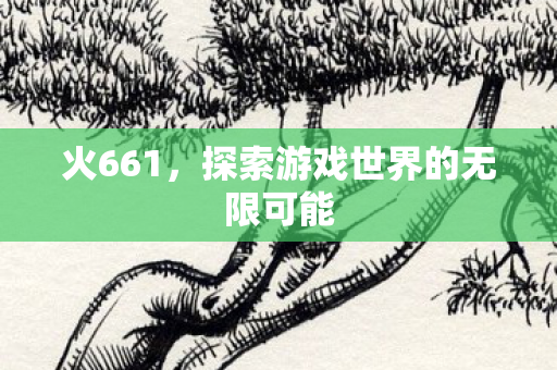 火661,探索游戏世界的无限可能 火661,探索游戏世界的无限可能