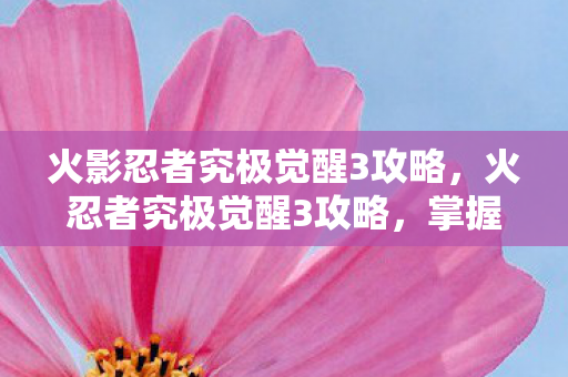 火影忍者究极觉醒3攻略,火忍者究极觉醒3攻略,掌握核心战斗技巧,解锁无限潜能! 火影忍者究极觉醒3攻略,火忍者究极觉醒3攻略,掌握核心战斗技巧,解锁无限潜能!