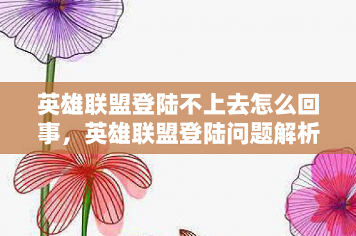 英雄联盟登陆不上去怎么回事，英雄联盟登陆问题解析