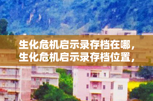 生化危机启示录存档在哪，生化危机启示录存档位置，安全存储与备份的重要性