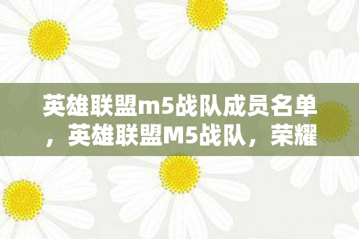 英雄联盟m5战队成员名单,英雄联盟M5战队,荣耀与梦想的征途 英雄联盟m5战队成员名单,英雄联盟M5战队,荣耀与梦想的征途