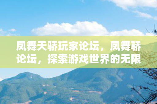 凤舞天骄玩家论坛，凤舞骄论坛，探索游戏世界的无限可能
