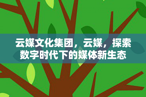 云媒文化集团,云媒,探索数字时代下的媒体新生态 云媒文化集团,云媒,探索数字时代下的媒体新生态