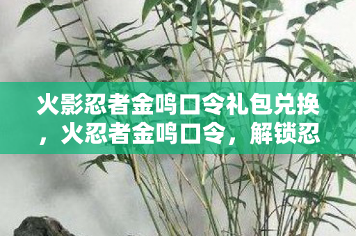 火影忍者金鸣口令礼包兑换,火忍者金鸣口令,解锁忍者的奥秘 火影忍者金鸣口令礼包兑换,火忍者金鸣口令,解锁忍者的奥秘
