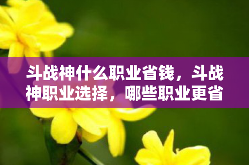 斗战神什么职业省钱，斗战神职业选择，哪些职业更省钱？