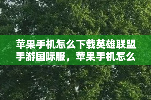 苹果手机怎么下载英雄联盟手游国际服，苹果手机怎么下载英雄联盟手游