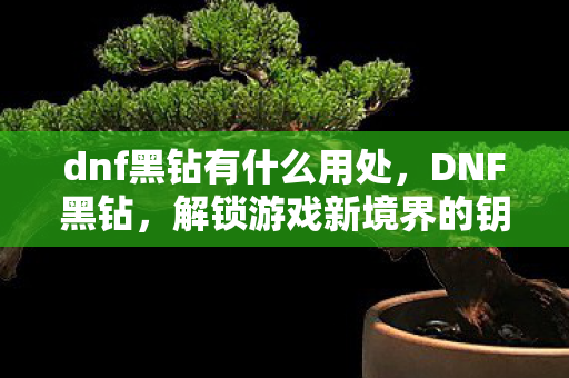 dnf黑钻有什么用处,DNF黑钻,解锁游戏新境界的钥匙 dnf黑钻有什么用处,DNF黑钻,解锁游戏新境界的钥匙