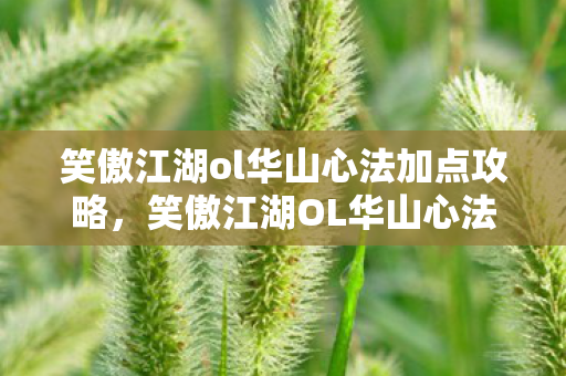 笑傲江湖ol华山心法加点攻略,笑傲江湖OL华山心法加点策略 笑傲江湖ol华山心法加点攻略,笑傲江湖OL华山心法加点策略
