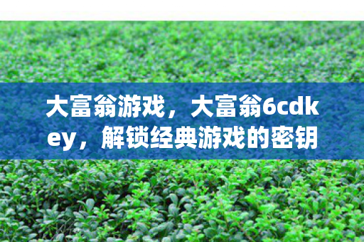 大富翁游戏,大富翁6cdkey,解锁经典游戏的密钥 大富翁游戏,大富翁6cdkey,解锁经典游戏的密钥
