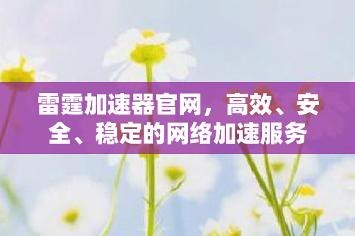 雷霆加速器官网,高效、安全、稳定的网络加速服务 雷霆加速器官网,高效、安全、稳定的网络加速服务