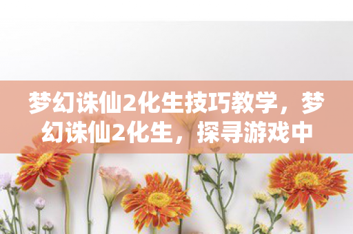 梦幻诛仙2化生技巧教学，梦幻诛仙2化生，探寻游戏中的奇妙变化与成长