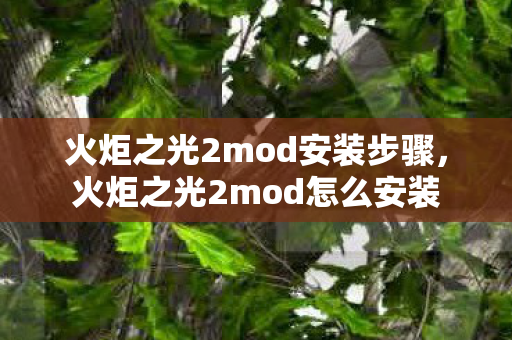 火炬之光2mod安装步骤，火炬之光2mod怎么安装