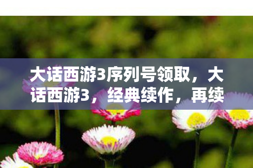 大话西游3序列号领取,大话西游3,经典续作,再续前缘 大话西游3序列号领取,大话西游3,经典续作,再续前缘