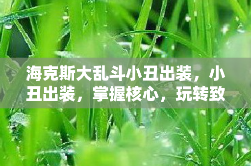 海克斯大乱斗小丑出装,小丑出装,掌握核心,玩转致命节奏 海克斯大乱斗小丑出装,小丑出装,掌握核心,玩转致命节奏