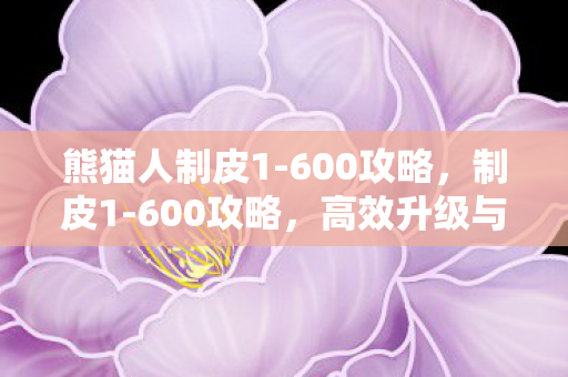 熊猫人制皮1-600攻略，制皮1-600攻略，高效升级与技能提升全面指南