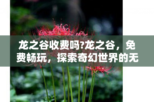 龙之谷收费吗?龙之谷，免费畅玩，探索奇幻世界的无限可能
