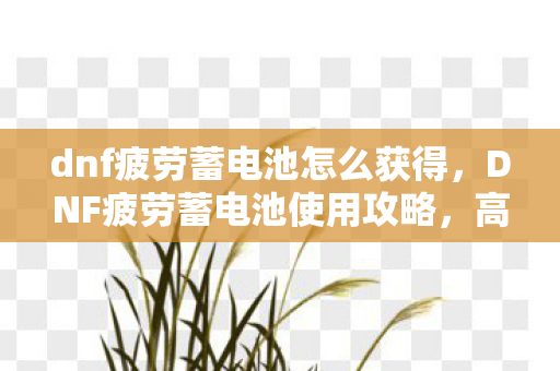 dnf疲劳蓄电池怎么获得,DNF疲劳蓄电池使用攻略,高效利用,提升游戏体验 dnf疲劳蓄电池怎么获得,DNF疲劳蓄电池使用攻略,高效利用,提升游戏体验