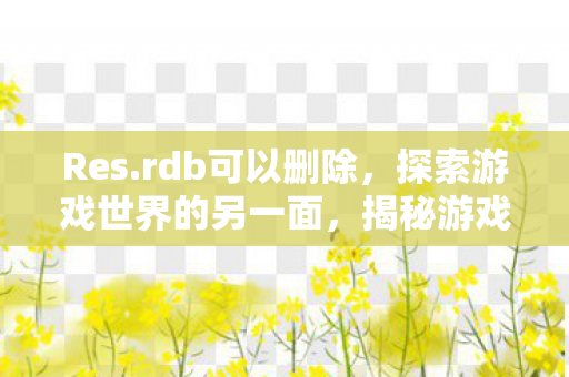 Res.rdb可以删除,探索游戏世界的另一面,揭秘游戏资源数据库(res.rdb)的神秘面纱 Res.rdb可以删除,探索游戏世界的另一面,揭秘游戏资源数据库(res.rdb)的神秘面纱