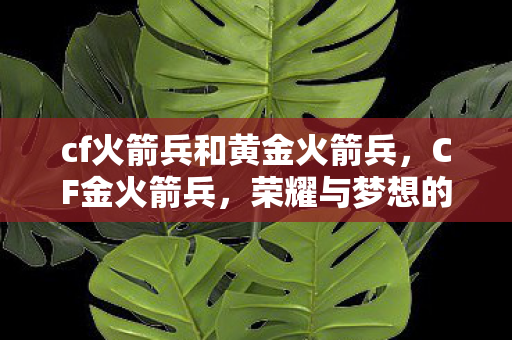 cf火箭兵和黄金火箭兵，CF金火箭兵，荣耀与梦想的象征