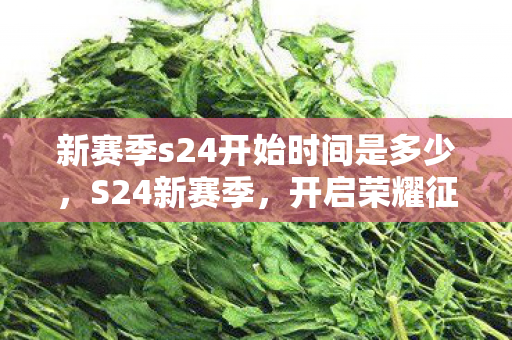 新赛季s24开始时间是多少,S24新赛季,开启荣耀征途,探索无限可能 新赛季s24开始时间是多少,S24新赛季,开启荣耀征途,探索无限可能