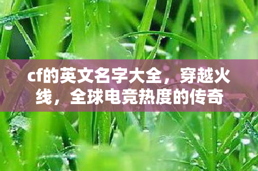 cf的英文名字大全,穿越火线,全球电竞热度的传奇 cf的英文名字大全,穿越火线,全球电竞热度的传奇