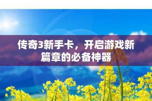 传奇3新手卡,开启游戏新篇章的必备神器 传奇3新手卡,开启游戏新篇章的必备神器