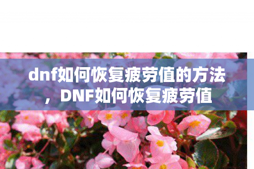 dnf如何恢复疲劳值的方法,DNF如何恢复疲劳值 dnf如何恢复疲劳值的方法,DNF如何恢复疲劳值