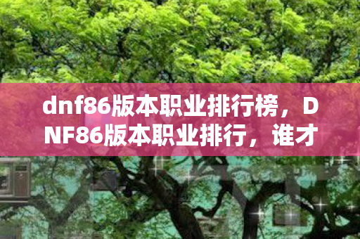 dnf86版本职业排行榜，DNF86版本职业排行，谁才是版本之王？