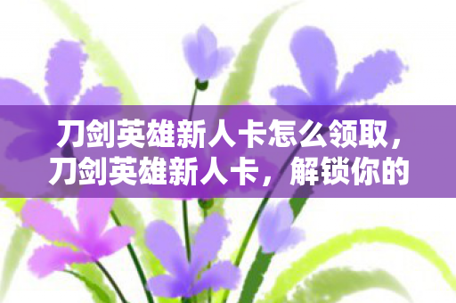 刀剑英雄新人卡怎么领取，刀剑英雄新人卡，解锁你的英雄之旅