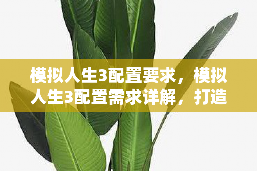 模拟人生3配置要求，模拟人生3配置需求详解，打造流畅游戏体验
