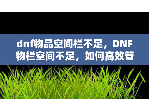 dnf物品空间栏不足,DNF物栏空间不足,如何高效管理游戏资源 dnf物品空间栏不足,DNF物栏空间不足,如何高效管理游戏资源