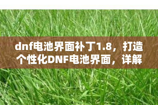 dnf电池界面补丁1.8,打造个性化DNF电池界面,详解电池界面补丁的使用与效果 dnf电池界面补丁1.8,打造个性化DNF电池界面,详解电池界面补丁的使用与效果